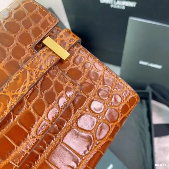 Rep ladies REP IN YSL MANHATTAN CROCODILE-EMBOSSED CLUTCH LEATHER 0515
